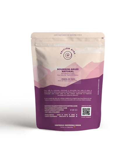 Café Bourbon Aruzi proceso natural de especialidad Inzá Cauca Colombia