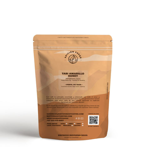 Café variedad Tabi Amarillo proceso amielado de especialidad Cauca Colombia